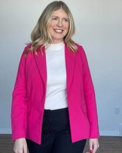 Load image into Gallery viewer, Bright pink blazer with no button, working front pockets