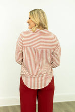 Load image into Gallery viewer, Kathryn Classic Button-Up, Red Stripes: Red / S