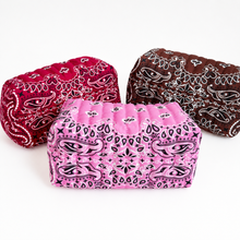 Load image into Gallery viewer, Ellison+Young Bandana Cosmetic Case, Everyday Travel Pouch: Moss Olive