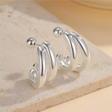 Load image into Gallery viewer, Double-Hoop Sculptural Earrings | 40E491: GOLD