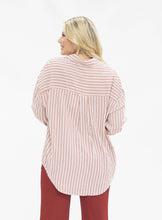 Load image into Gallery viewer, Kathryn Classic Button-Up, Red Stripes: Red / S