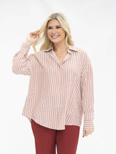 Load image into Gallery viewer, Kathryn Classic Button-Up, Red Stripes: Red / S