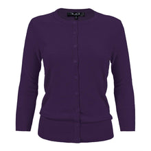 Load image into Gallery viewer, Women's 3/4 Sleeve Crewneck Knit Cardigan Sweater CO079M: PEACH BEIGE / S