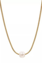 Load image into Gallery viewer, 18K STAINLESS STEEL TARNISH FREE PEARL NECKLACE | 40NK9649: GOLD