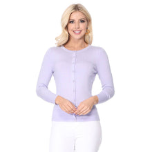 Load image into Gallery viewer, Women's 3/4 Sleeve Crewneck Knit Cardigan Sweater CO079M: PEACH BEIGE / S