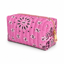 Load image into Gallery viewer, Ellison+Young Bandana Cosmetic Case, Everyday Travel Pouch: Classic Red