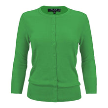 Load image into Gallery viewer, Women's 3/4 Sleeve Crewneck Knit Cardigan Sweater CO079M: PEACH BEIGE / S