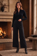 Load image into Gallery viewer, High Rise Twill Wide-Leg Pants : BORDEAUX WINE / L