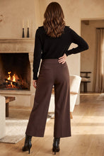 Load image into Gallery viewer, High Rise Twill Wide-Leg Pants : BORDEAUX WINE / L

