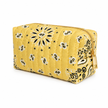 Load image into Gallery viewer, Ellison+Young Bandana Cosmetic Case, Everyday Travel Pouch: Moss Olive
