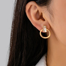 Load image into Gallery viewer, Crystal Cut Door Knocker Earrings | 80E62187: Gold

