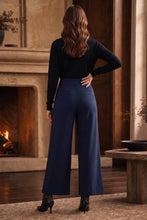 Load image into Gallery viewer, High Rise Twill Wide-Leg Pants : BORDEAUX WINE / L

