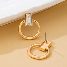 Load image into Gallery viewer, Crystal Cut Door Knocker Earrings | 80E62187: Gold
