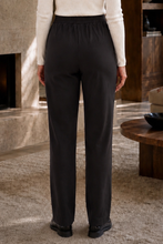 Load image into Gallery viewer, High Rise Twill Tailored Pants: BLACK NOIR / L
