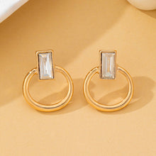 Load image into Gallery viewer, Crystal Cut Door Knocker Earrings | 80E62187: Gold

