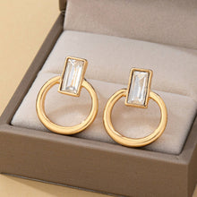 Load image into Gallery viewer, Crystal Cut Door Knocker Earrings | 80E62187: Gold
