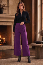 Load image into Gallery viewer, High Rise Twill Wide-Leg Pants : BORDEAUX WINE / L
