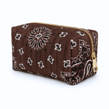 Load image into Gallery viewer, Ellison+Young Bandana Cosmetic Case, Everyday Travel Pouch: Moss Olive
