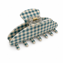 Load image into Gallery viewer, Gingham Check Acetate Hair Claw Clip – Medium Hold: Red Gingham
