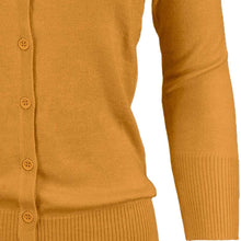 Load image into Gallery viewer, Women's 3/4 Sleeve Crewneck Knit Cardigan Sweater CO079M: PEACH BEIGE / S
