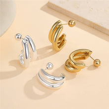 Load image into Gallery viewer, Double-Hoop Sculptural Earrings | 40E491: GOLD
