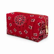 Load image into Gallery viewer, Ellison+Young Bandana Cosmetic Case, Everyday Travel Pouch: Coco Brown
