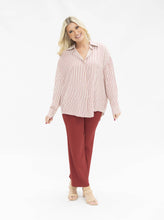 Load image into Gallery viewer, Kathryn Classic Button-Up, Red Stripes: Red / S
