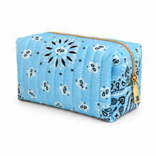 Load image into Gallery viewer, Ellison+Young Bandana Cosmetic Case, Everyday Travel Pouch: Moss Olive
