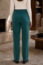 Load image into Gallery viewer, High Rise Twill Tailored Pants: BLACK NOIR / L
