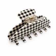 Load image into Gallery viewer, Gingham Check Acetate Hair Claw Clip – Medium Hold: Red Gingham
