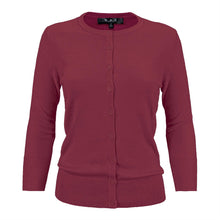 Load image into Gallery viewer, Women's 3/4 Sleeve Crewneck Knit Cardigan Sweater CO079M: PEACH BEIGE / S
