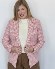 Load image into Gallery viewer, woman in pink tweed blazer
